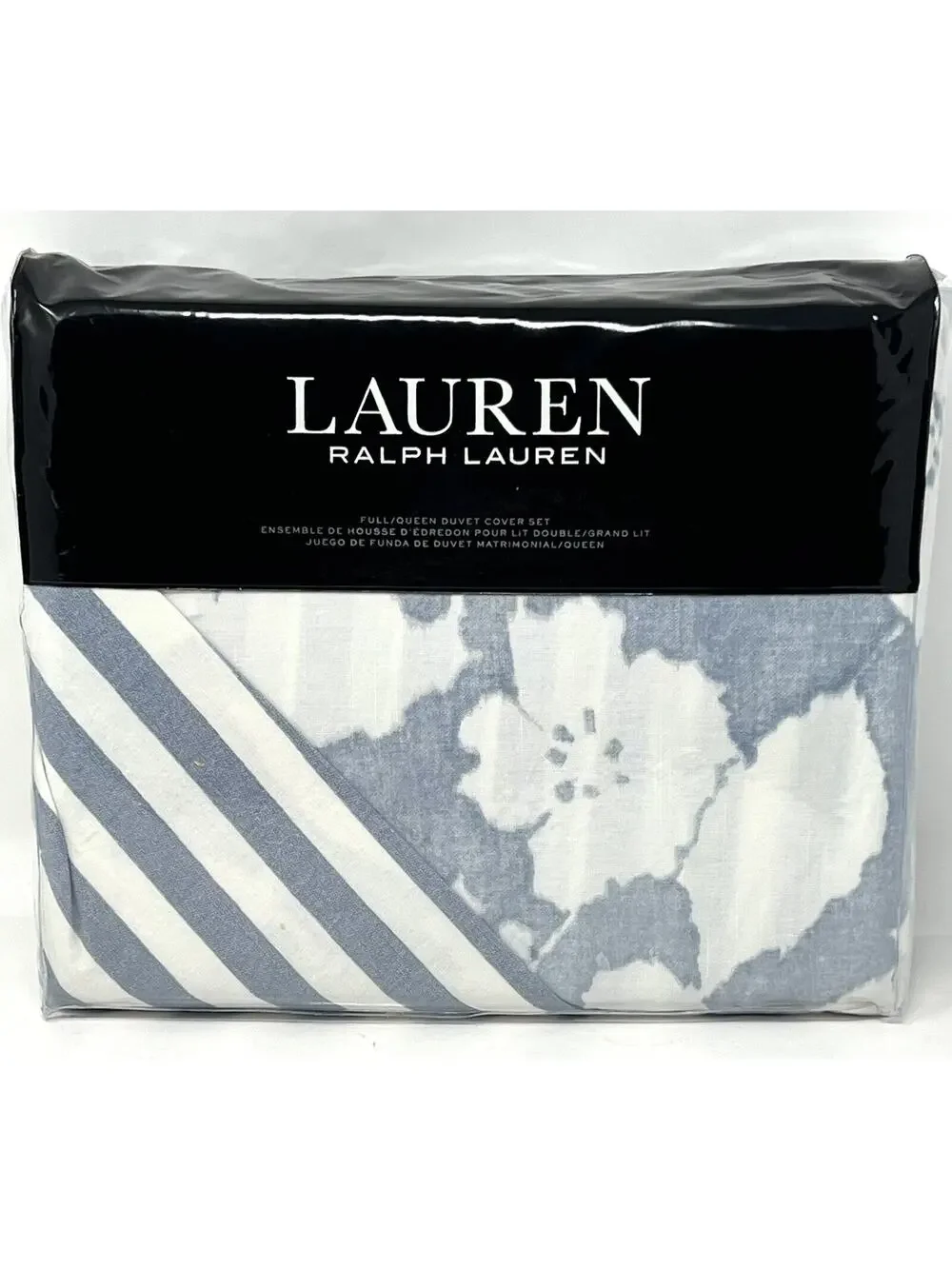 Ralph Lauren Willa Floral Full Queen Duvet Cover Set Chambray Cream $300 NIP